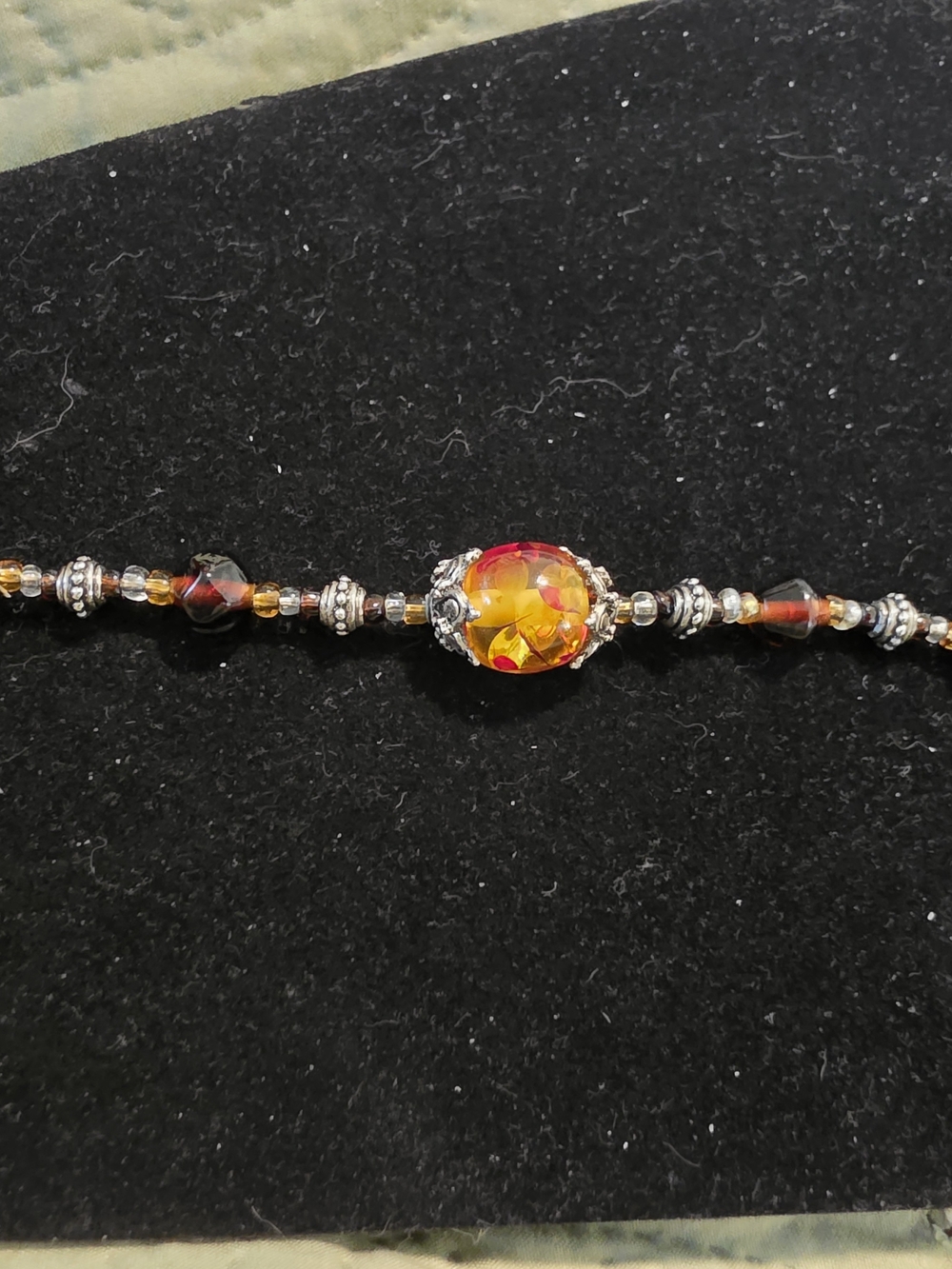 Faceted Amber-Red Beaded Bracelet - Women Jewelry